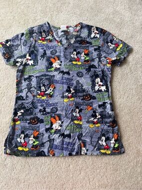 Disney Minnie & Mickey Mouse healthcare medical Halloween scrubs XS 100% cotton